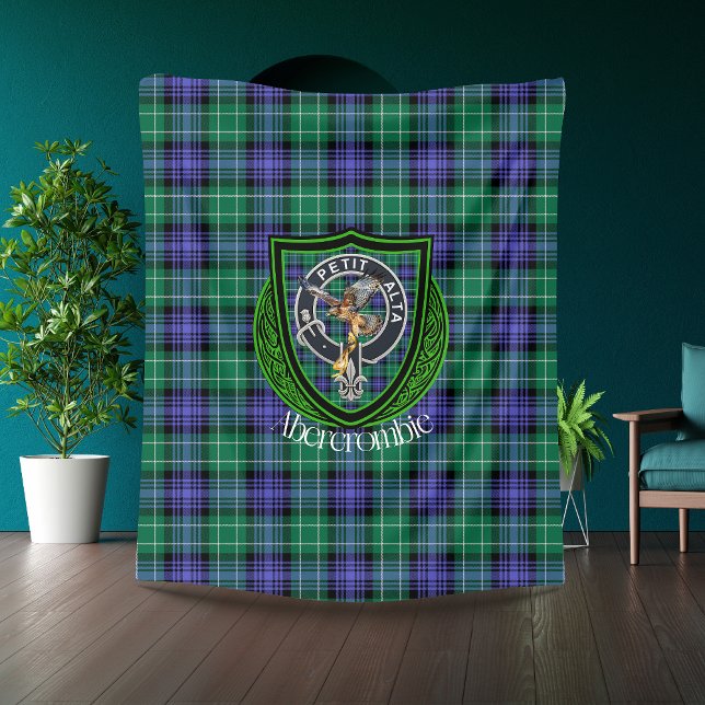 Abercrombie Scottish Klan Tartan & Vapensköld Fleecefilt (Skapare uppladdad)