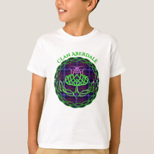 Aberdale Scottish Tartan Celtic Thistle T Shirt