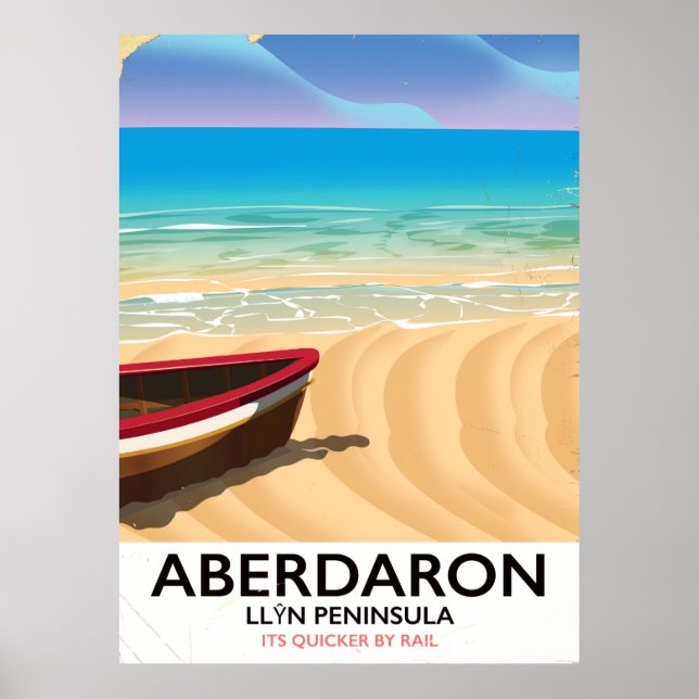 Aberdaron, Llŷn-halvön Wales havsstrand affisch (Framsidan)