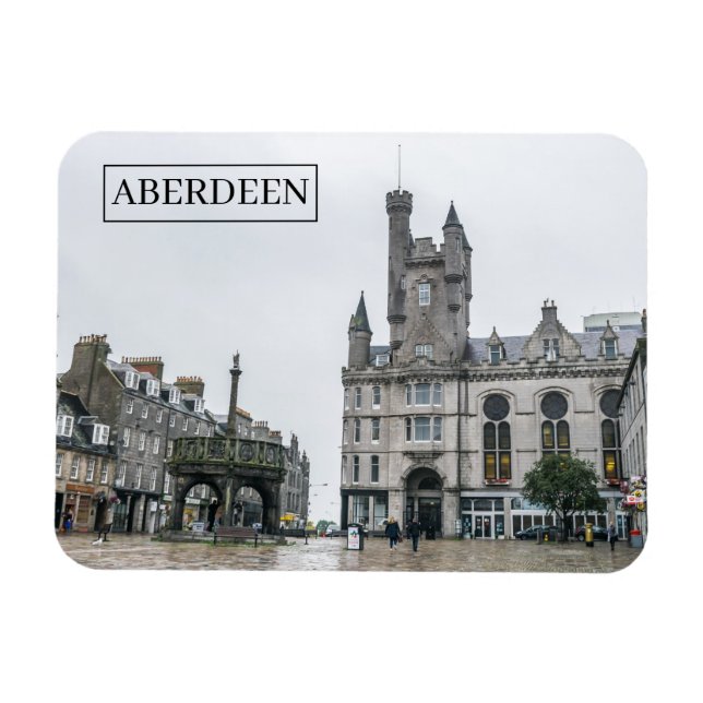 Aberdeen Castlegate view-kylmagnet Magnet (Horisontell)