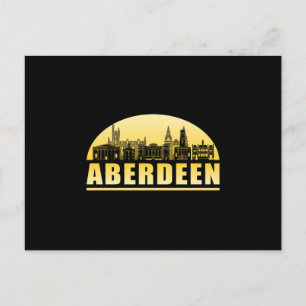 Aberdeen City Cityscape Skyline Funny Gift Idea Vykort