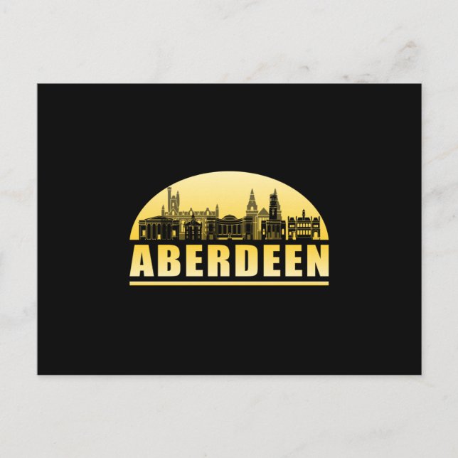 Aberdeen City Cityscape Skyline Funny Gift Idea Vykort (Framsida)