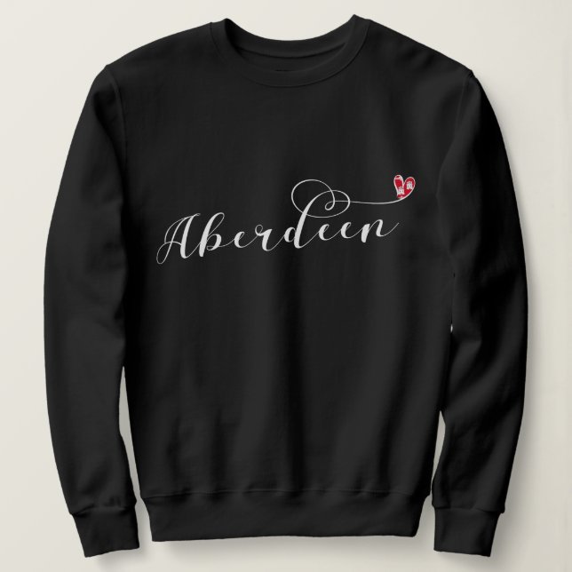 Aberdeen Flagga Heart, Aberdoniska T Shirt (Design framsida)
