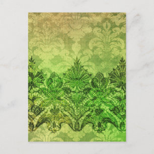 ABERDEEN HEIRLOOM, SNÖRE & DAMASK: GRÖNTEN VÅR VYKORT
