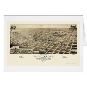 Aberdeen panorama- karta för SD - 1883 Hälsningskort