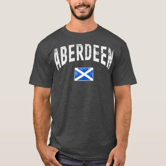 ABERDEEN SCOTLAND MED SCOTTISH FLAGGA Distress T Shirt