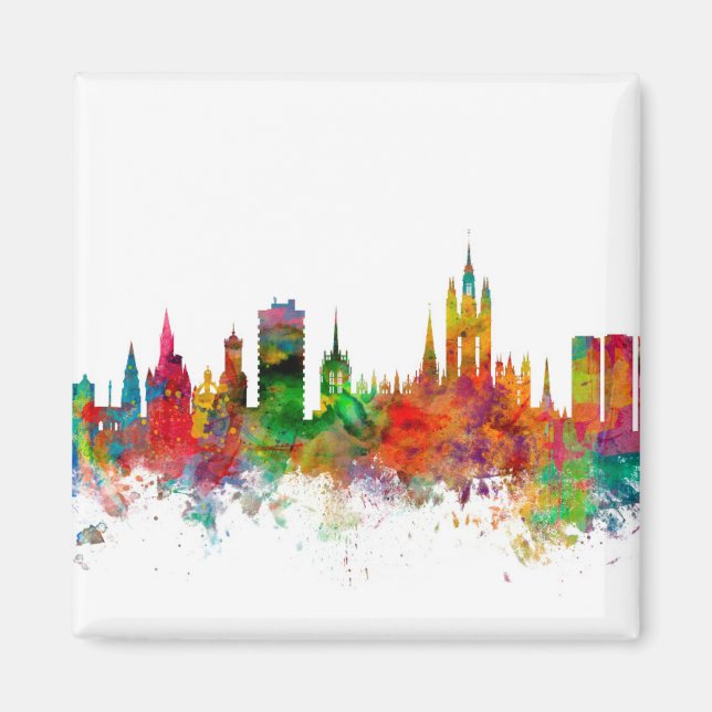 Aberdeen Scotland Skyline Magnet (Framsidan)