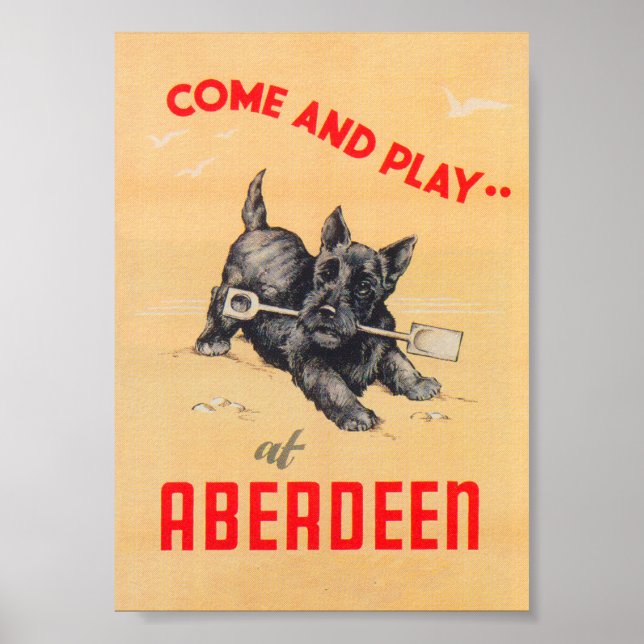 Aberdeen Scotland Vintage resor Poster (Framsidan)