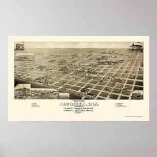 Aberdeen, SD Panoramic Karta - 1883 Poster