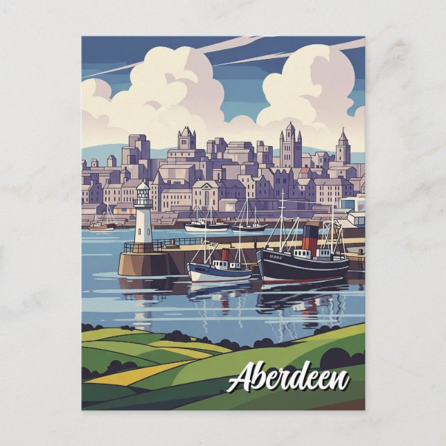 Aberdeen Skottland Resa Vykort (Framsida)