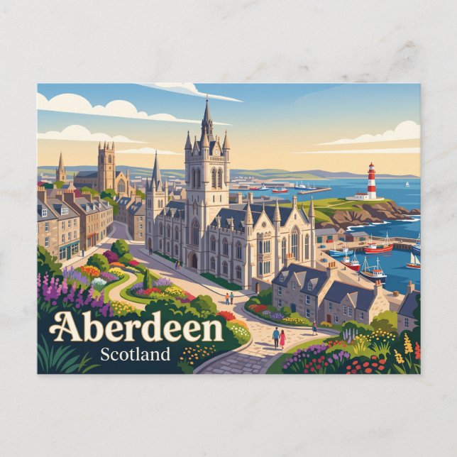 Aberdeen Skottland Vykort (Framsida)