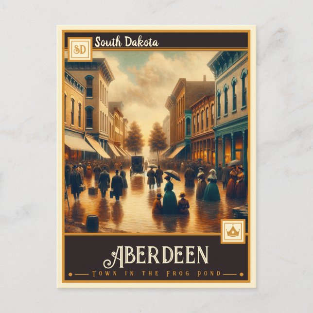 Aberdeen, South Dakota | VINTAGE Vykort (Framsida)