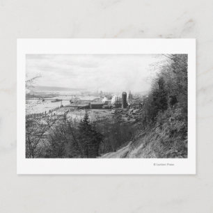 Aberdeen, WA Town View Mill och Harbour Photograph Vykort
