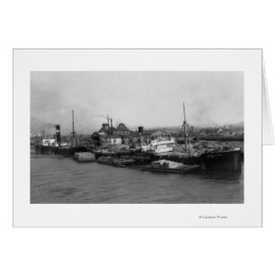 Aberdeen, WA - View of Waterfront and Shipping Hälsningskort