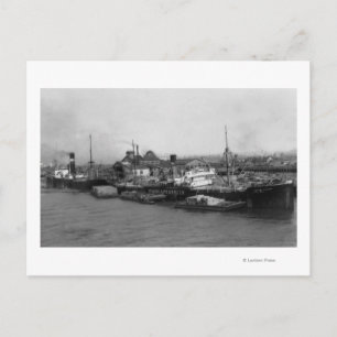 Aberdeen, WA - View of Waterfront and Shipping Vykort