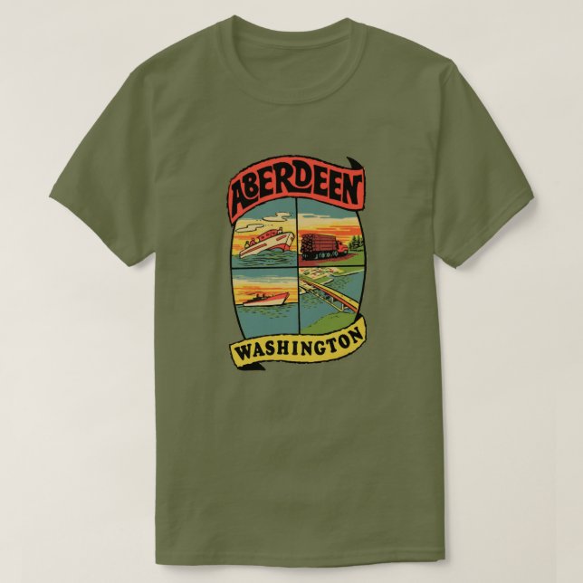 Aberdeen Washington Vintage resor T-Shirt (Design framsida)