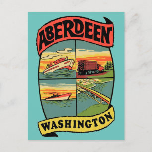 Aberdeen Washington Vintage resor vykort