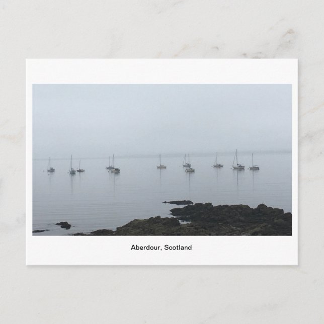 Aberdour - Boats in Mist Vykort (Framsida)