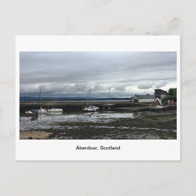 Aberdour Harbour - Båtar vid lågvatten Vykort (Framsida)