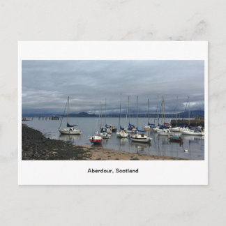 Aberdour Harbour - Boats på en grumlig dag Vykort