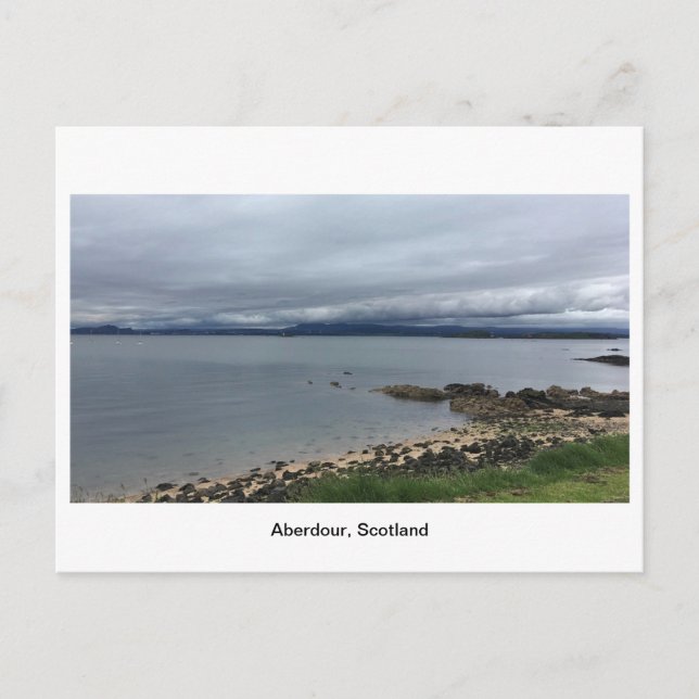 Aberdour, Skottland - Cloudy Beach Vykort (Framsida)