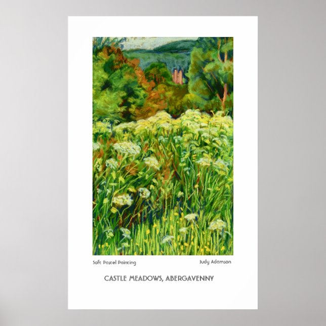 Abergavenny Castle Meadows Skriv ut eller Poster (Framsidan)