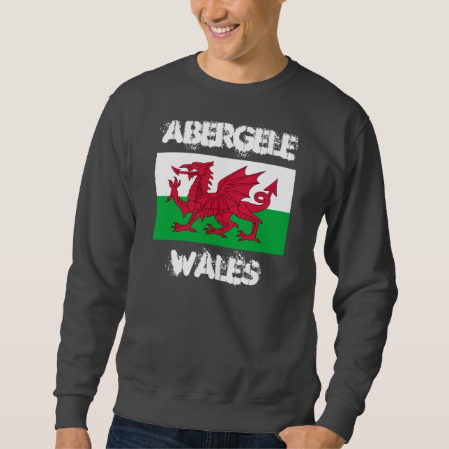 Abergele, Wales med Welsh flagga Sweatshirt (Framsida)