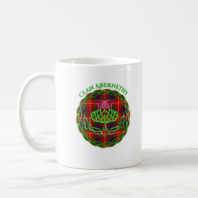 Abernethy Scottish Tartan Celtic Thistle Kaffemugg (Vänster)
