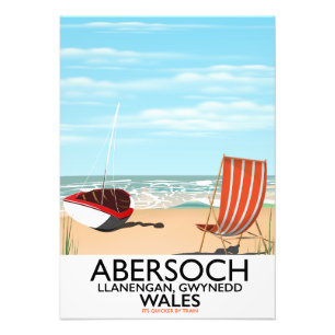 Abersoch Llanengan i Gwynedd, Wales reseaffisch Fototryck