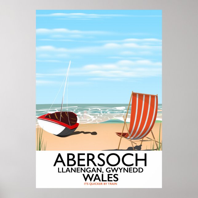 Abersoch Llanengan i Gwynedd, Wales reseaffisch Poster (Framsidan)