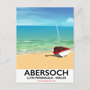 Abersoch, Llyn Peninsula Wales helgdag poster Vykort