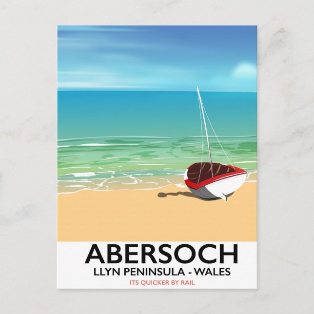 Abersoch, Llyn Peninsula Wales semesteraffisch Vykort (Framsida)