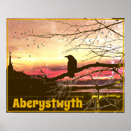 Aberystwyth Angel och Raven on sunset Poster