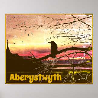 Aberystwyth Angel och Raven on sunset Poster