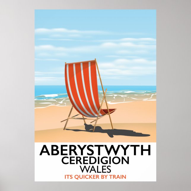 Aberystwyth Wales reseaffisch på sjösidan Poster (Framsidan)