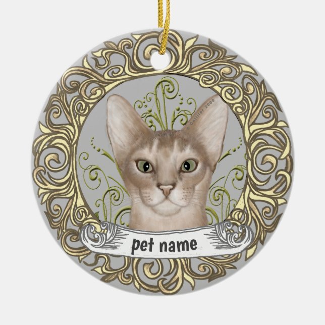 Abessinsk katt Kärleksminne ornament (Framsidan)