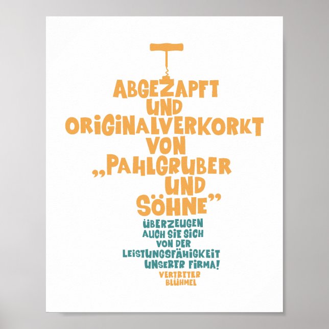 Abgezapft und originalverkorkt - Loriot - Wein Poster (Framsidan)