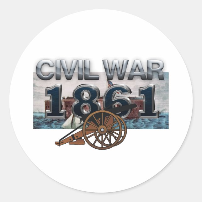 ABH Civil Krig 1861 Runt Klistermärke (Framsida)