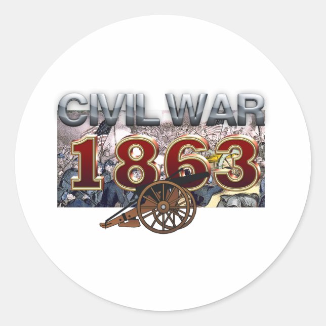 ABH Civil Krig 1863 Runt Klistermärke (Framsida)