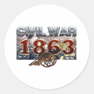 ABH Civil Krig 1863 Runt Klistermärke