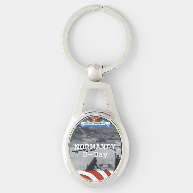ABH Normandy Ovalt Silverfärgad Nyckelring (Framsidan)