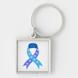 ABI Mahjong för minne Fyrkantig Silverfärgad Nyckelring