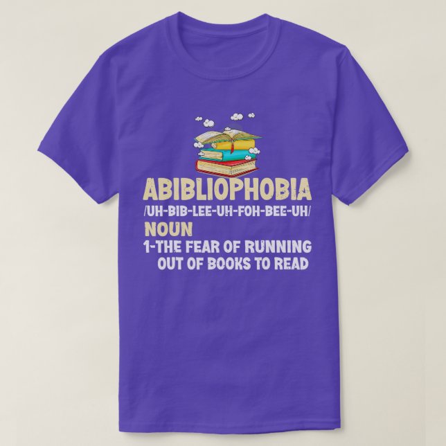 Abibliofobi Definition Funny Reading Bookworm Re T Shirt (Design framsida)
