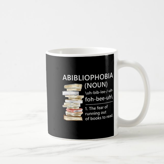 Abibliofobi definition rolig läsning bokmask kaffemugg (Höger)