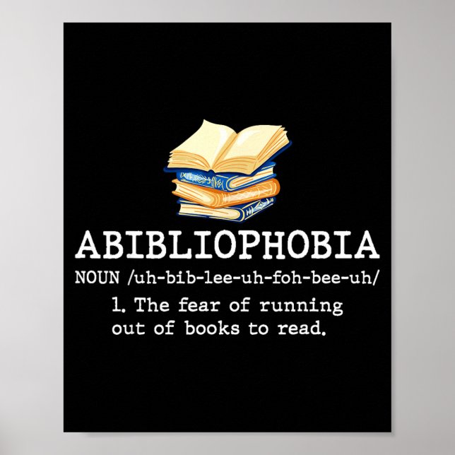 Abibliofobi definition rolig läsning bokmask poster (Framsidan)