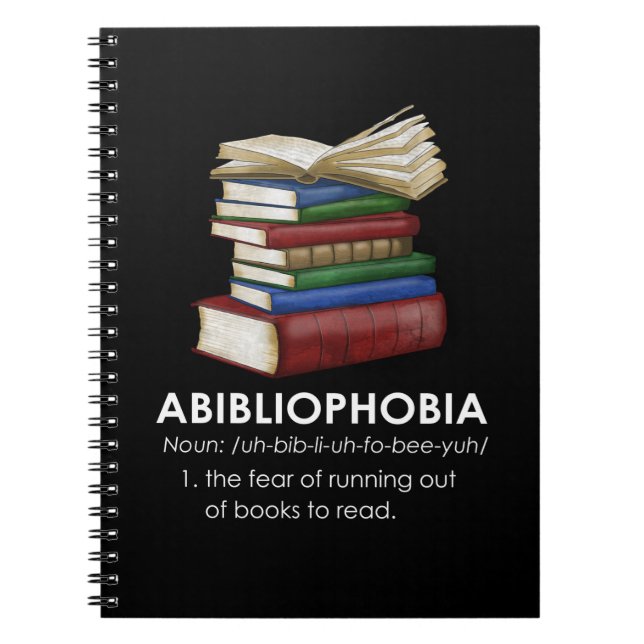 Abibliofobi Funny Reading Bok Reader Bookworm Anteckningsbok (Framsidan)