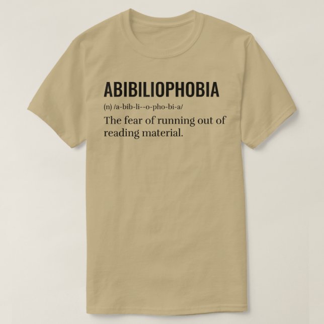 Abibliofobi Funny Reading Bookworm Reader bok T Shirt (Design framsida)