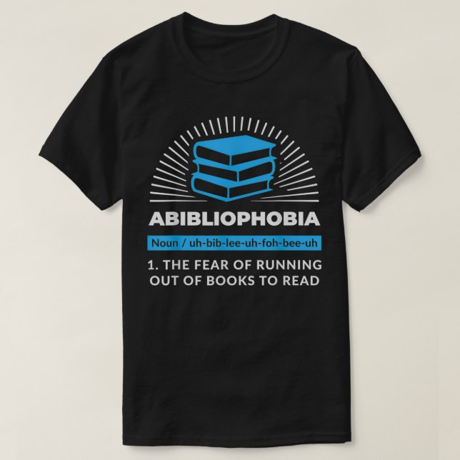 Abibliofobi Funny Reading Bookworm Reader T Shirt (Design framsida)