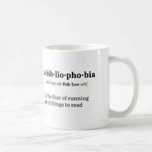 Abibliophobia definition och Pronunciation Kaffemugg