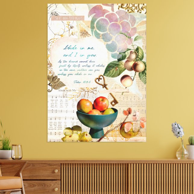 Abide i Me Fruitful Faith Poster Canvastryck (Insitu (Vardagsrum))
